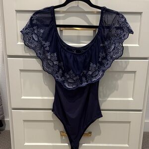 Alya Navy Lace Bodysuit